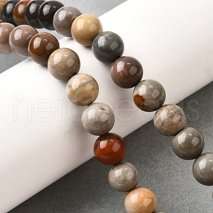Natural Picture Jasper Beads Strands G-S390-07-8mm-1