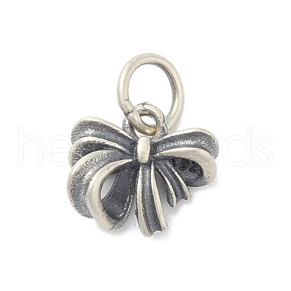 925 Sterling Silver Bowknot Charms with Jump Rings STER-M021-01AS-03-1
