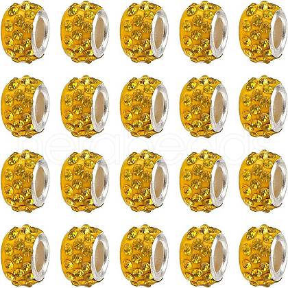 CHGCRAFT 100Pcs Polymer Clay Rhinestone European Beads CPDL-CA0001-01-1