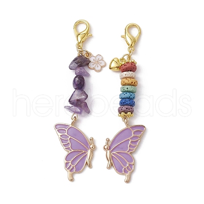 Butterfly Alloy Enamel Pendants Decoraiton HJEW-JM01637-03-1