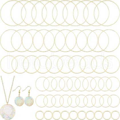 CHGCRAFT 240Pcs 6 Style Brass Linking Rings KK-CA0001-93-1