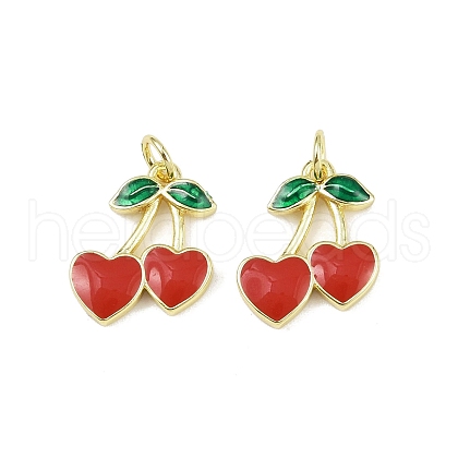 Brass Enamel Pendants KK-H072-18G-02-1