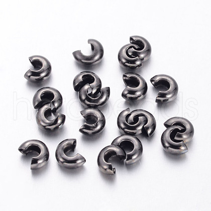 Brass Crimp Beads Covers X-KK-H290-NFB-NF-1