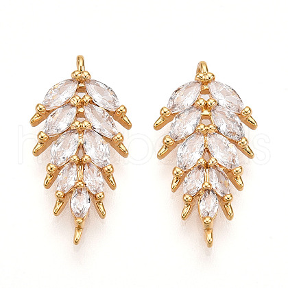Brass Micro Pave Cubic Zirconia Pendants KK-N261-95B-G-1
