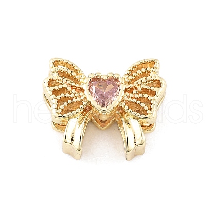 Brass Micro Pave Cubic Zirconia Beads KK-K371-48G-1