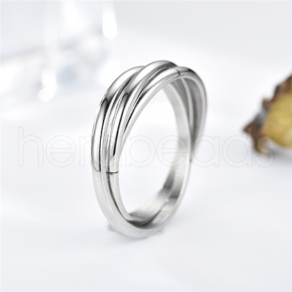 Stainless Steel Trinity Interlocking Finger Rings FS-WG6D755-04-1