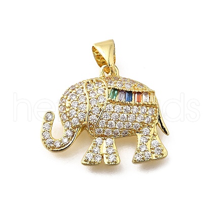 Brass Micro Pave Cubic Zirconia Pendants KK-Q066-27G-1