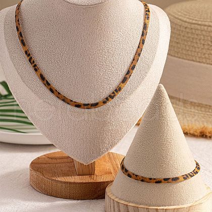 Alloy Leopard Print Snake Chain Necklaces & Bracelets Sets FS-WG421C3-01-1
