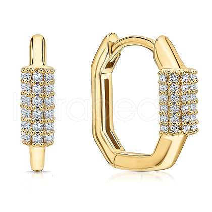 Geometric Silver Earrings with Zirconia MK1396-1-1