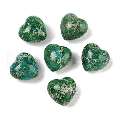 Mother's Day Gifts Dyed Natural Imperial Jasper Heart Palm Stone G-Q021-03F-1