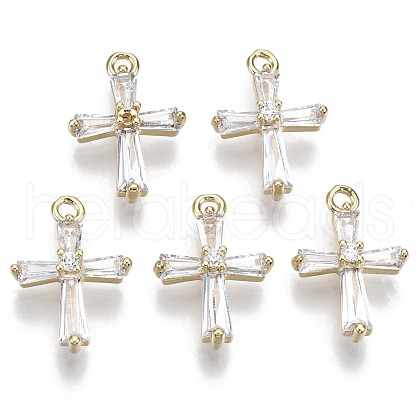 Brass Micro Pave Cubic Zirconia Pendants KK-R112-066-NF-1