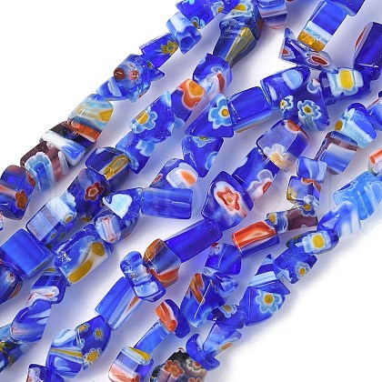Handmade Millefiori Lampwork Beads Strands LAMP-P070-02A-06-1