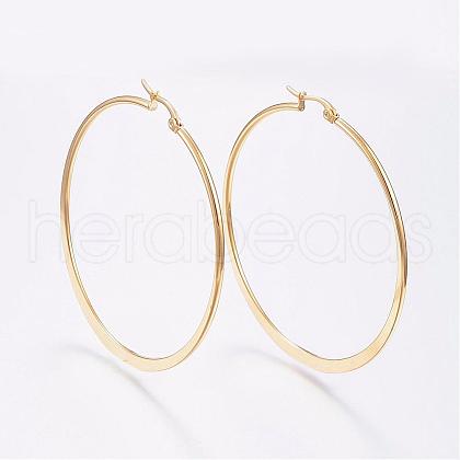 304 Stainless Steel Big Hoop Earrings EJEW-F105-14G-1