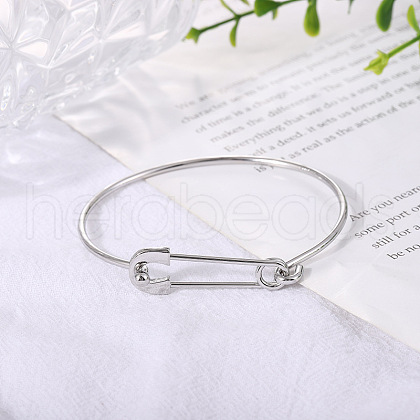 Paper Clip Shaped Brass Cuff Bangles for Women FS-WG1BAA8-02-1