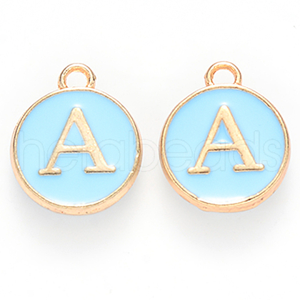 Golden Plated Alloy Enamel Charms X-ENAM-S118-04A-1