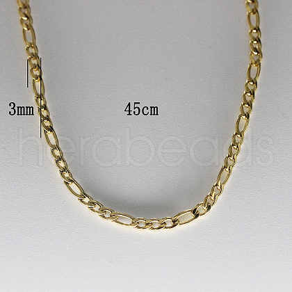 Gold-Plated Stainless Steel Curb Chain Necklaces for Women CH6002-3-1