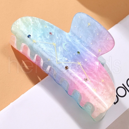 Starry Sky Pattern Cellulose Acetate Claw Hair Clips PW-WGE0265-01-1