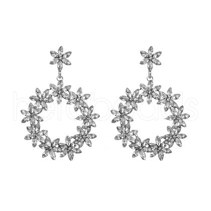 Alloy Rhinestone Stud Earrings PW-WG7C7B7-06-1