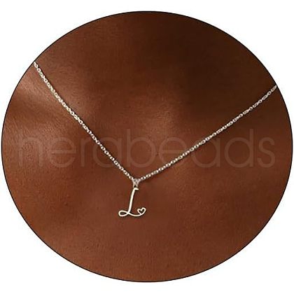 Fashionable Brass Letter Heart Pendant Necklaces for Women FS-WGD0E1D-38-1