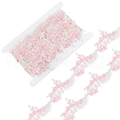FINGERINSPIRE 4.75~5 Yards Polyester Embroidery Lace Trim OCOR-FG0001-99A-1