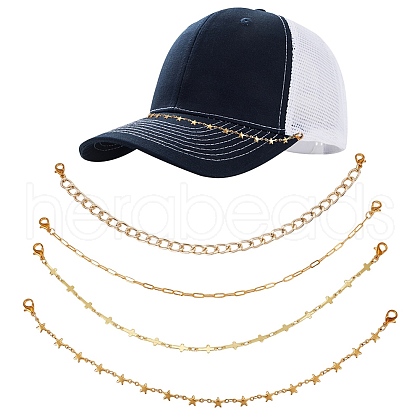 Brass Hat Chains AJEW-GO00027-1
