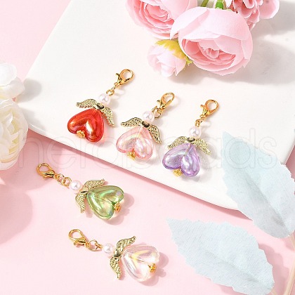 Angel Transparent Acrylic Pendant Decorations HJEW-JM03459-02-1