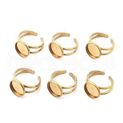 Ion Plating(IP) 304 Stainless Steel Cuff Ring Settings STAS-E202-02A-G-1