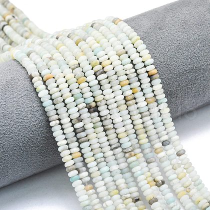 Natural Flower Amazonite Beads Strands G-P575-A10-4x2mm-01-1