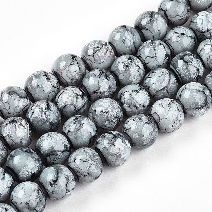 Baking Painted Glass Beads Strands DGLA-N003-10mm-A06-1