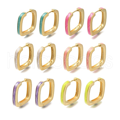 Rack Plating Square Brass Hoop Earrings EJEW-H016-15G-1