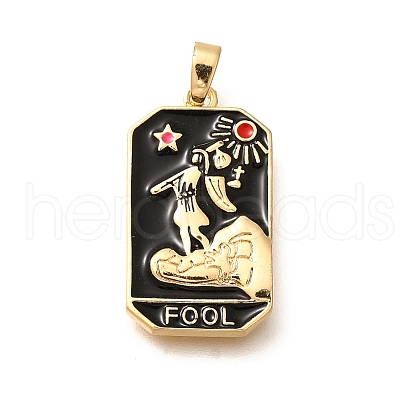 Tarot Card Brass Enamel Pendents KK-R212-02G-05-1