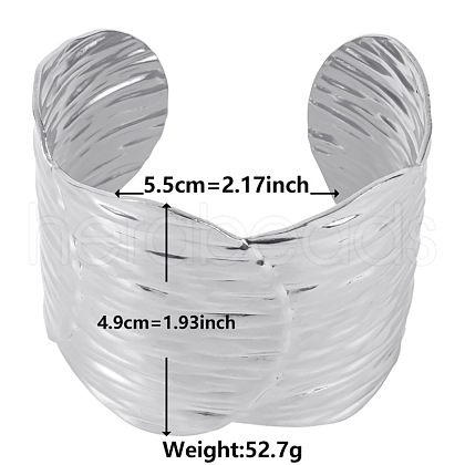 Non-Tarnish European and American Style 304 Stainless Steel Cuff Bangles for Women OR8331-1-1
