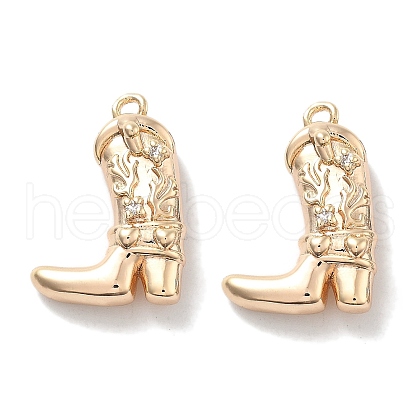Brass Micro Pave Clear Cubic Zirconia Pendants X-KK-M102-25G-1