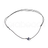 Pearl Luster Plated Round Faceted Natural Agate Pendant Necklace NJEW-JN03657-03-4