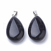 Natural Black Stone Pendants G-S292-12A-2