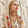 ANATTASOUL 8 Pairs 8 Style Zinc Alloy Dangle Stud Earrings for Women EJEW-AN0003-16-2