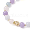Natural Aquamarine & Rose Quartz & Amethyst Round Beaded Bracelets BJEW-JB11925-03-4