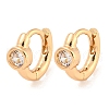 Brass Micro Pave Clear Cubic Zirconia Hoop Earrings EJEW-A107-02C-KCG-1