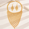 Alloy Geometric Pattern Tassel Necklace & Earrings Set for Wedding Bride OF5309-5