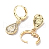 Real 18K Gold Plated Brass Dangle Leverback Earrings EJEW-L269-003G-03-2