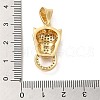 Rack Plating Brass Micro Pave Clear Cubic Zirconia Pendants KK-A206-08B-G-3