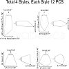 Unicraftale 48 Pcs 4 Styles 304 Stainless Steel Pendants STAS-UN0022-08P-5