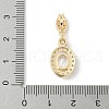 Oval Brass Micro Pave Cubic Zirconia Pendants KK-M326-15G-3