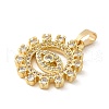 Rack Plating Brass Micro Pave Cubic Zirconia Pendants KK-P241-33G-2