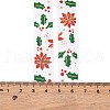 5 Yards Christmas Gold Stamping Polyester Printed Ribbon OCOR-A008-01G-4