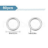 BENECREAT 80Pcs 304 Stainless Steel Linking Rings STAS-BC0003-63-2