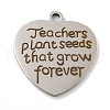 Non-Tarnish Teachers' Day 201 Stainless Steel Pendants STAS-L079-23P-03-1