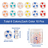 Craftdady 60Pcs 6 Colors Transparent Enamel Acrylic Beads TACR-CD0001-08-9