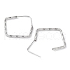 Rhodium Plated 925 Sterling Silver Textured Rhombus Hoop Earrings EJEW-K258-05P-2