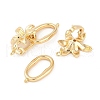Brass Micro Pave Clear Cubic Zirconia Fold Over Clasps KK-U043-17G-2
